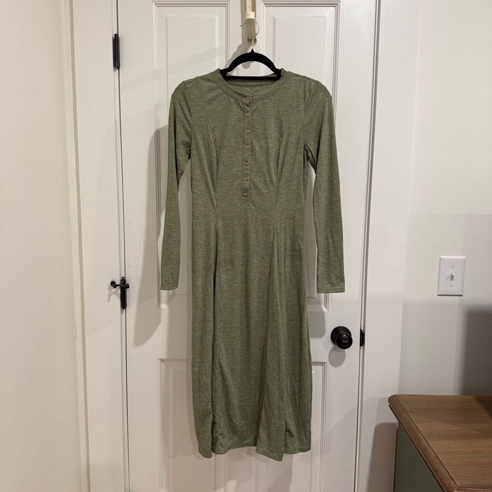 Olive Green Long Sleeve Dress